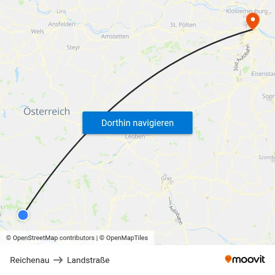 Reichenau to Landstraße map