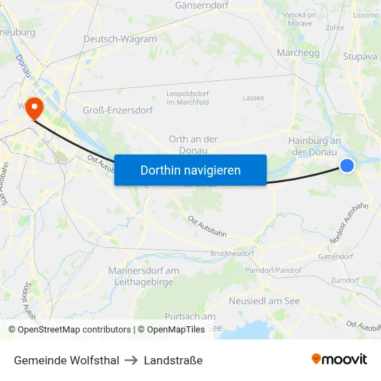 Gemeinde Wolfsthal to Landstraße map