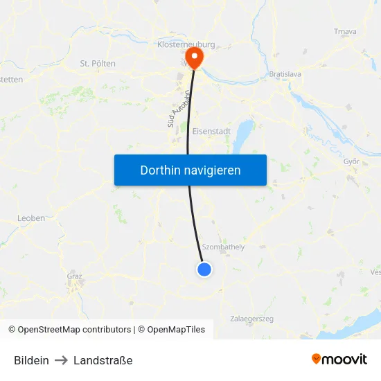Bildein to Landstraße map