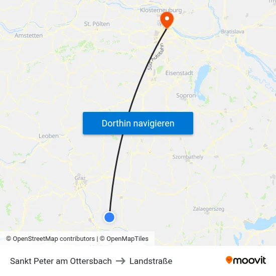 Sankt Peter am Ottersbach to Landstraße map