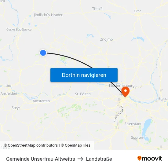 Gemeinde Unserfrau-Altweitra to Landstraße map