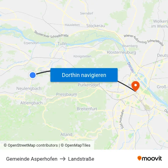 Gemeinde Asperhofen to Landstraße map