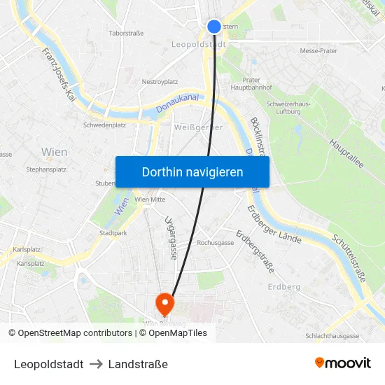 Leopoldstadt to Landstraße map