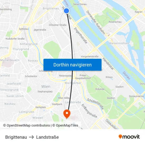 Brigittenau to Landstraße map
