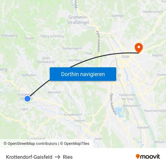 Krottendorf-Gaisfeld to Ries map