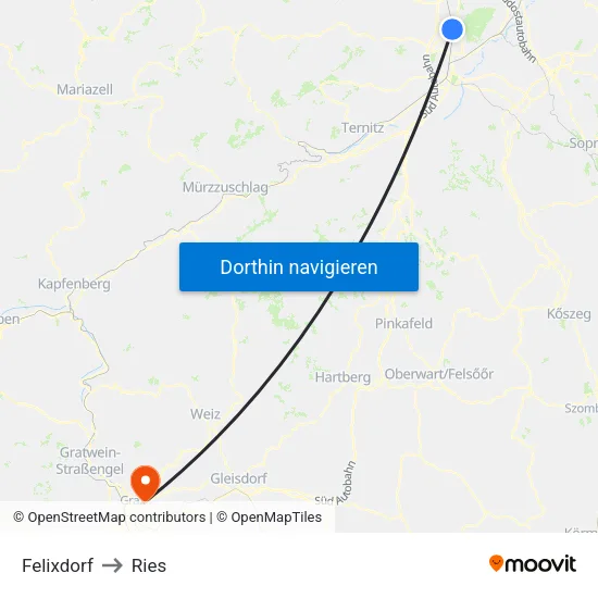 Felixdorf to Ries map