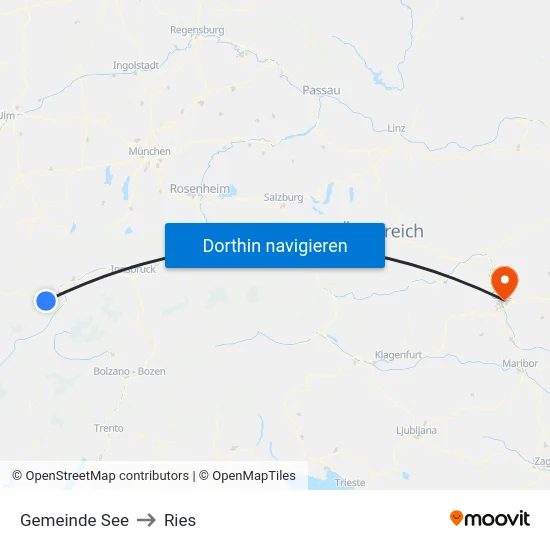 Gemeinde See to Ries map