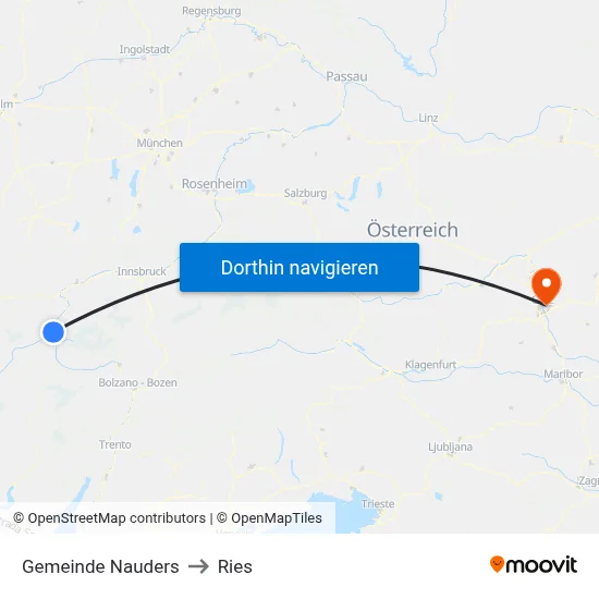 Gemeinde Nauders to Ries map