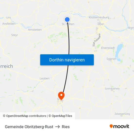 Gemeinde Obritzberg-Rust to Ries map