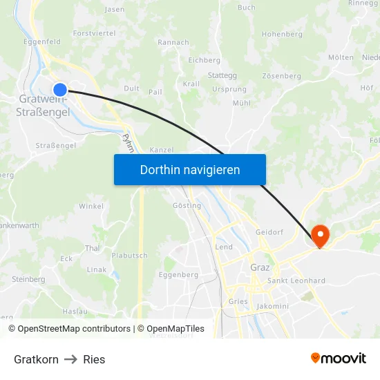 Gratkorn to Ries map
