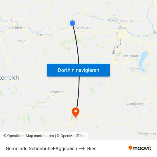 Gemeinde Schönbühel-Aggsbach to Ries map