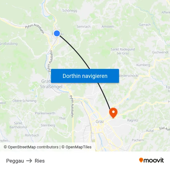 Peggau to Ries map