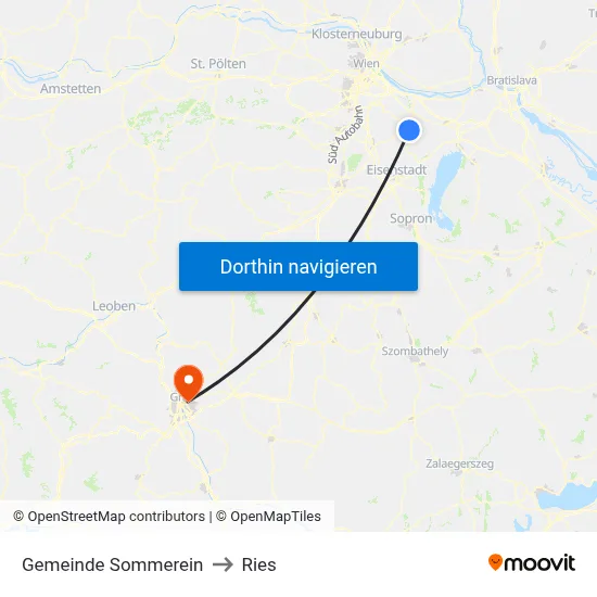 Gemeinde Sommerein to Ries map