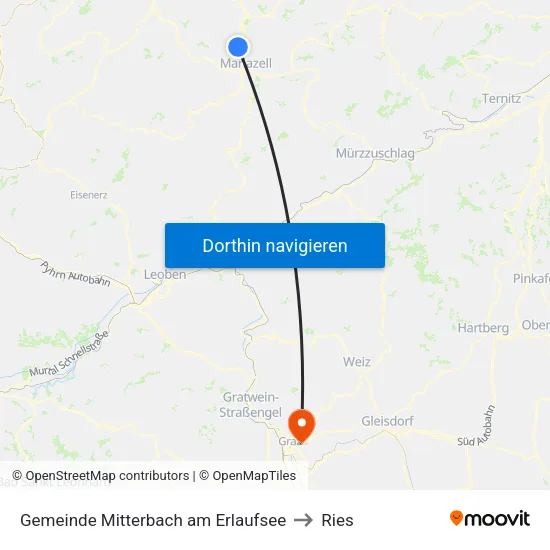 Gemeinde Mitterbach am Erlaufsee to Ries map