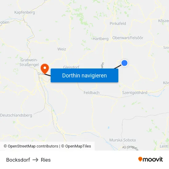 Bocksdorf to Ries map