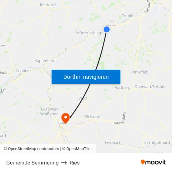 Gemeinde Semmering to Ries map
