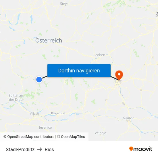 Stadl-Predlitz to Ries map