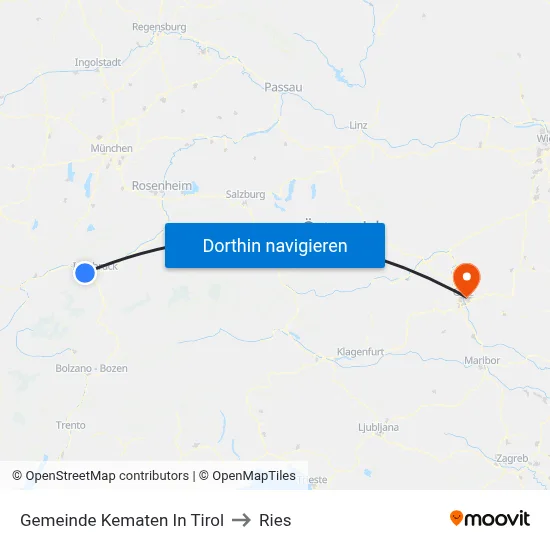 Gemeinde Kematen In Tirol to Ries map