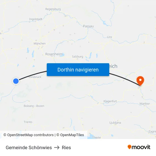 Gemeinde Schönwies to Ries map
