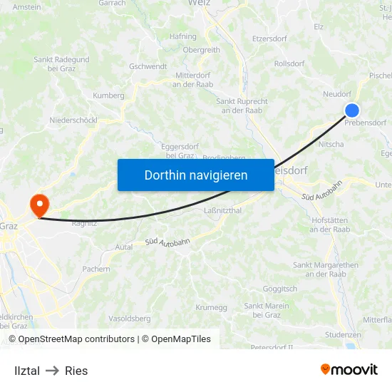 Ilztal to Ries map