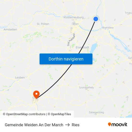 Gemeinde Weiden An Der March to Ries map