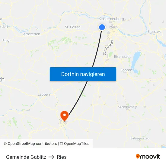 Gemeinde Gablitz to Ries map