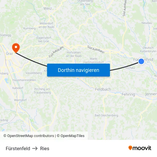 Fürstenfeld to Ries map