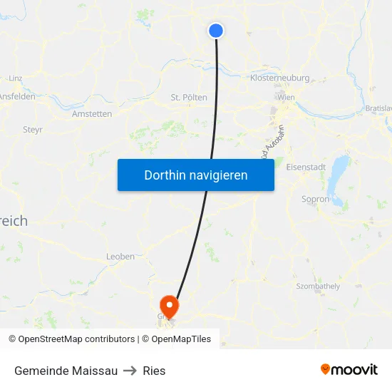 Gemeinde Maissau to Ries map