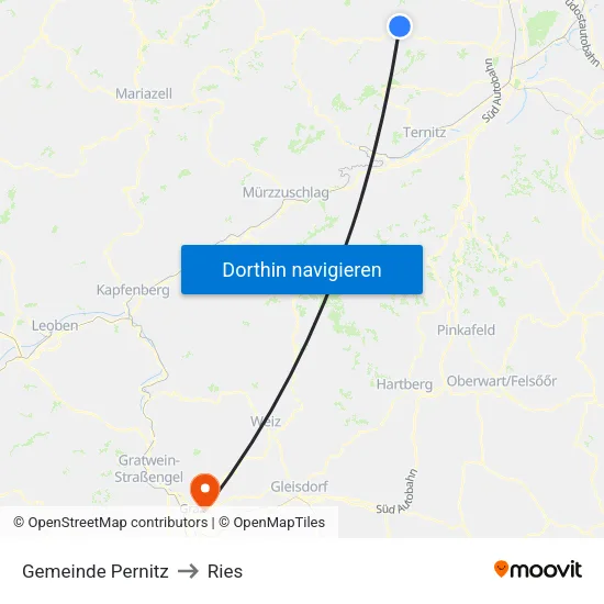 Gemeinde Pernitz to Ries map