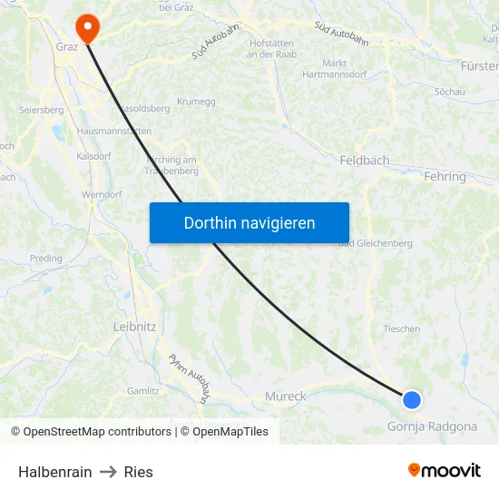 Halbenrain to Ries map