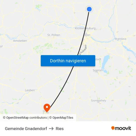 Gemeinde Gnadendorf to Ries map