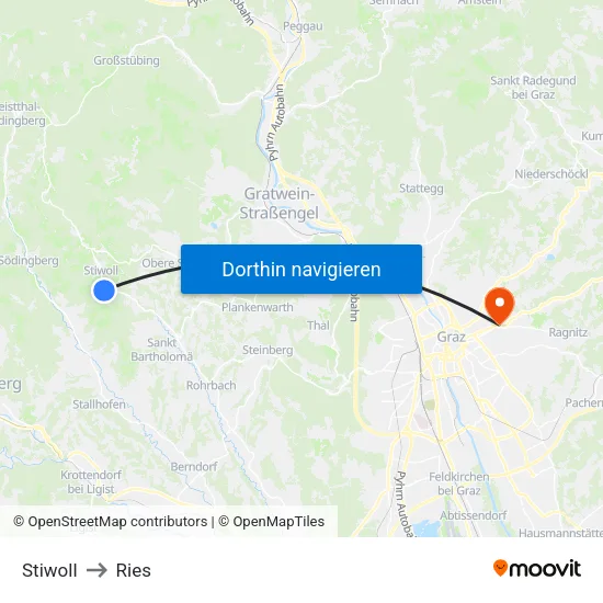 Stiwoll to Ries map