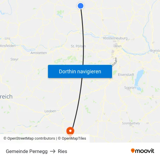Gemeinde Pernegg to Ries map