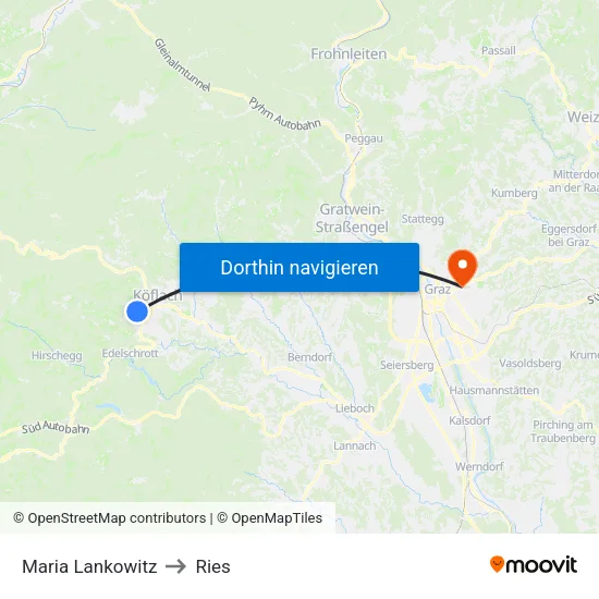 Maria Lankowitz to Ries map