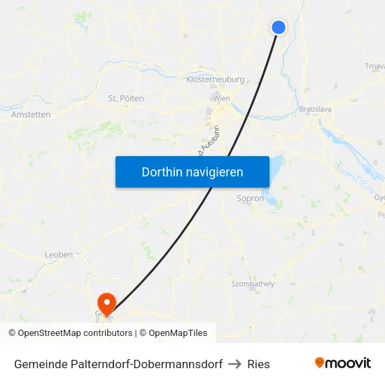 Gemeinde Palterndorf-Dobermannsdorf to Ries map