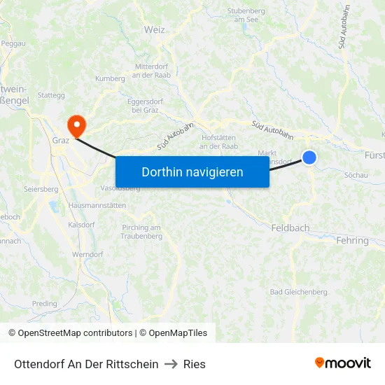 Ottendorf An Der Rittschein to Ries map