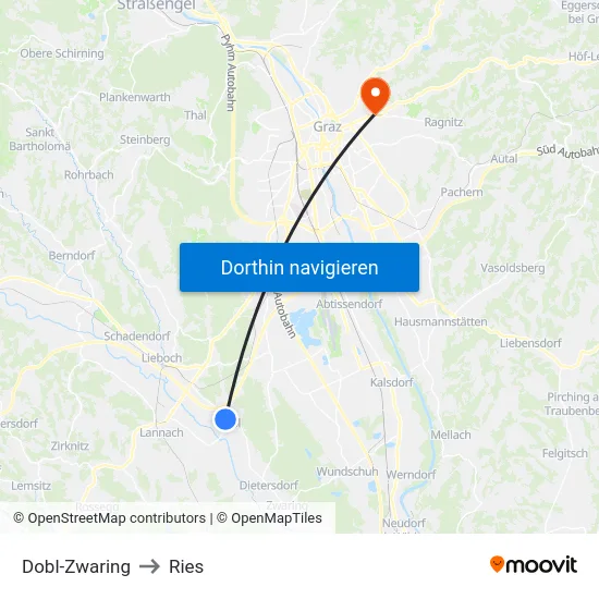 Dobl-Zwaring to Ries map