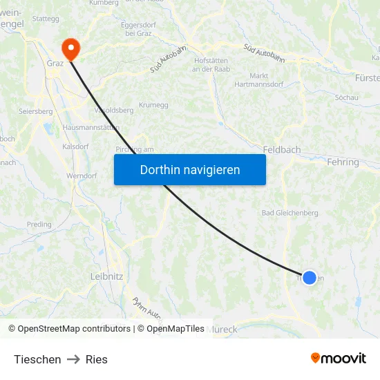 Tieschen to Ries map