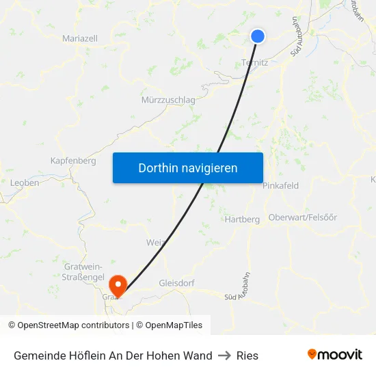 Gemeinde Höflein An Der Hohen Wand to Ries map