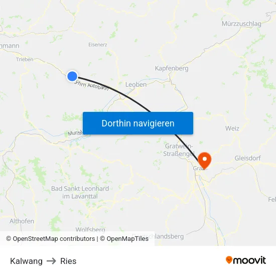 Kalwang to Ries map