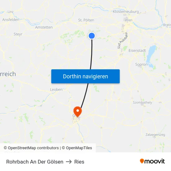 Rohrbach An Der Gölsen to Ries map