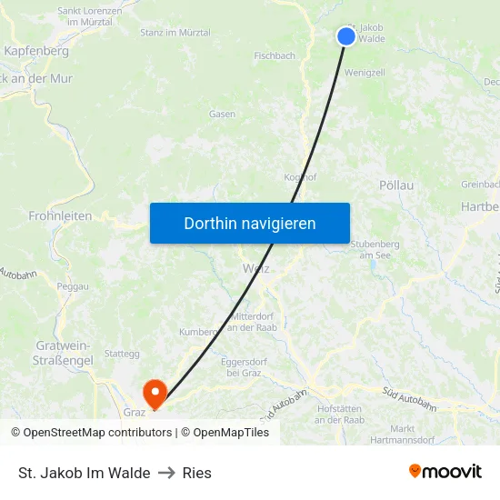 St. Jakob Im Walde to Ries map