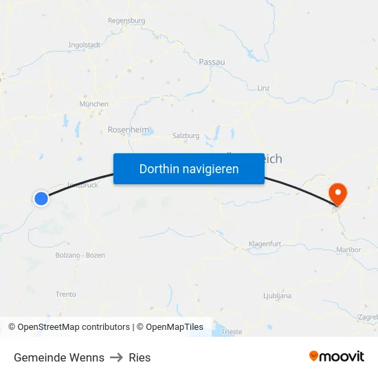 Gemeinde Wenns to Ries map