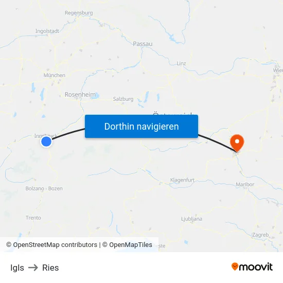 Igls to Ries map
