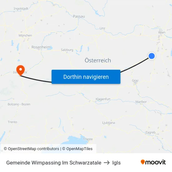 Gemeinde Wimpassing Im Schwarzatale to Igls map