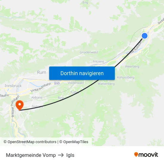 Marktgemeinde Vomp to Igls map