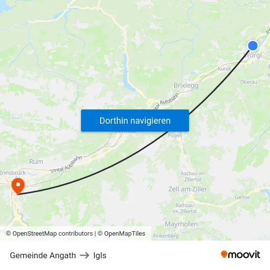 Gemeinde Angath to Igls map