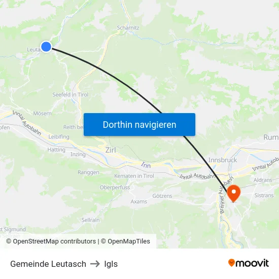Gemeinde Leutasch to Igls map
