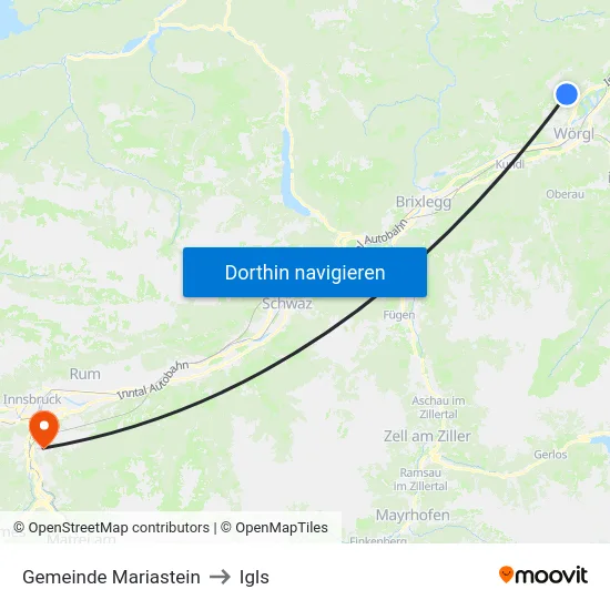 Gemeinde Mariastein to Igls map