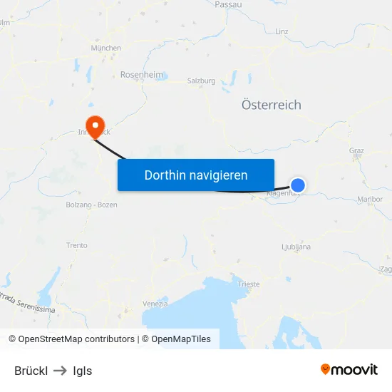 Brückl to Igls map